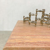 Vintage Italian travertine marble coffee table 'pink chique'