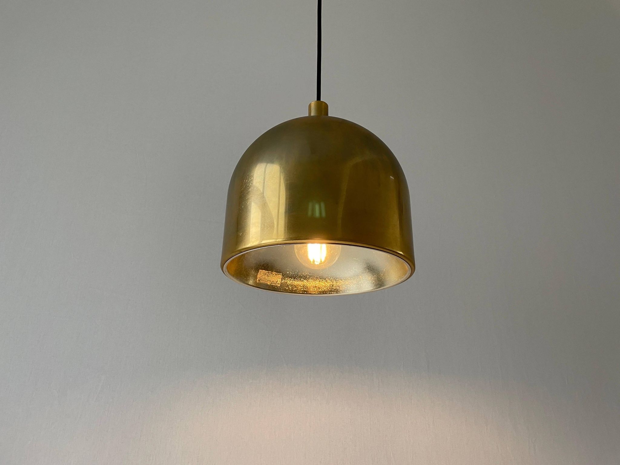 Suspended lamp in gold metal A Space by Staff Leuchten, 1970s, Germany