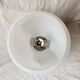 Suspension boule vintage en opaline blanche