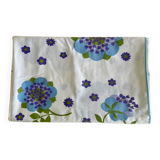 Tablecloth 70's "flower power" blue & purple - 150x180 cm - polycotton