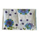 Nappe 70's "flower power" bleue & violette - 150x180 cm - polycoton