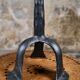 Large brutalist candlestick in wrought iron, early 20th century.
