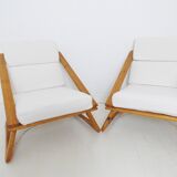 Paire de fauteuils de salon en pin danois vintage