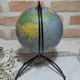 Illuminated terrestrial globe in glass by Girard and Barrère, 1960s - 1/8000