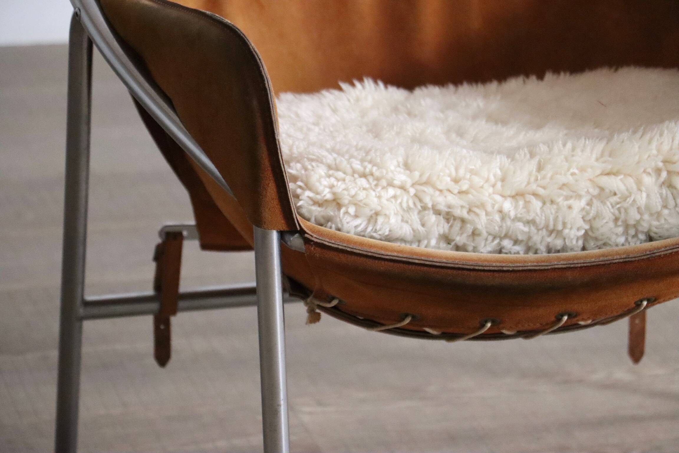 Erik Ole Jørgensen for Bovirke Easy Chair in suede and chrome Denmark 1953