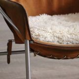 Erik Ole Jørgensen for Bovirke Easy Chair in suede and chrome Denmark 1953