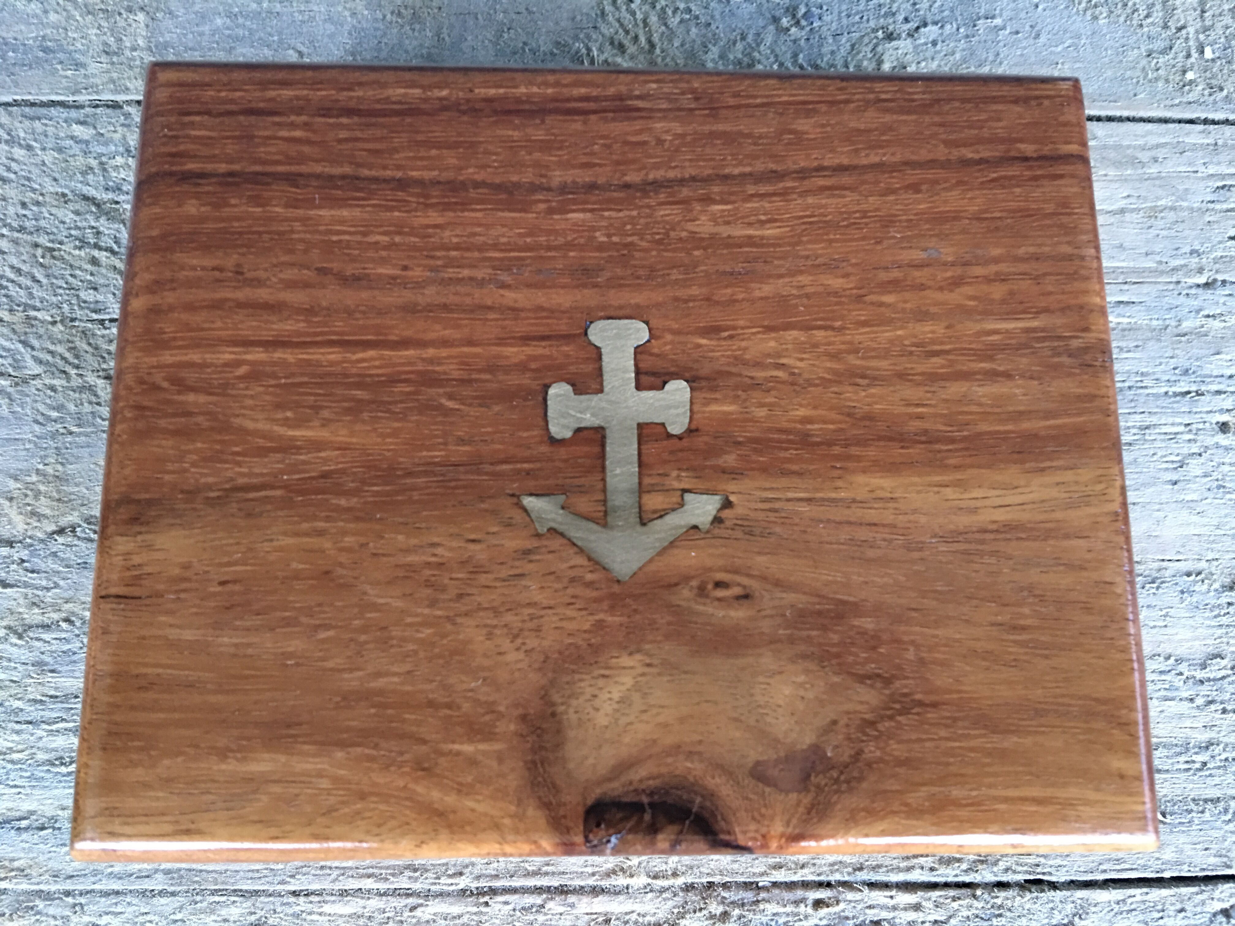 Box wood, anchor brass marquetry