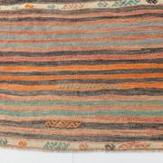 Pinstriped Pattern Vintage Kilim Rug, 201x227Cm