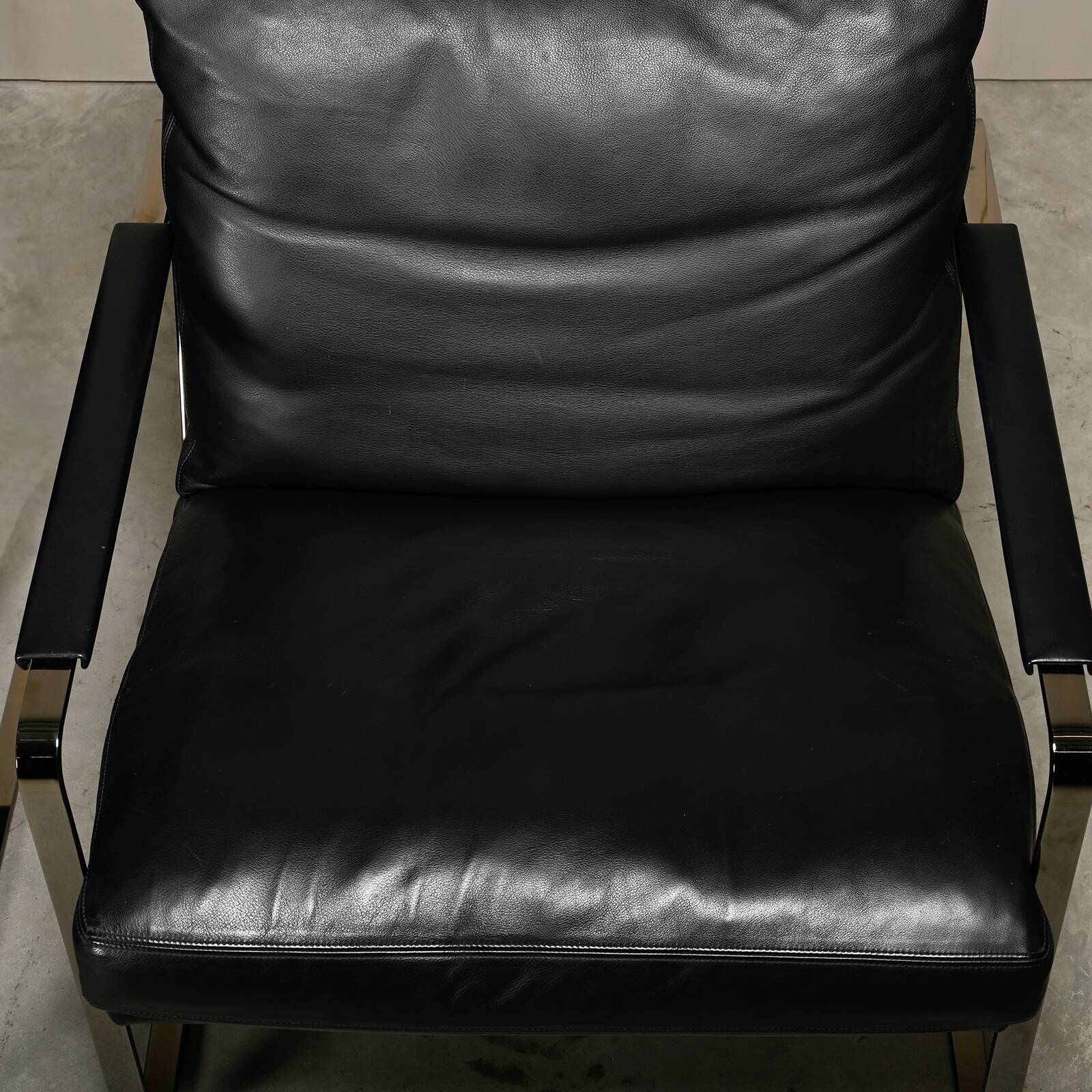Preben Fabricius Black Leather Lounge Chairs Model 710, Walter Knoll