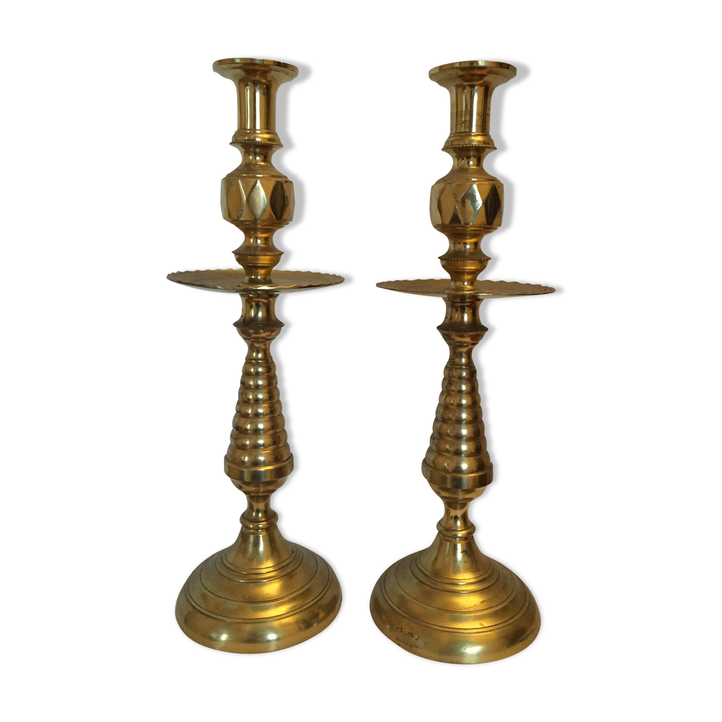 Pair of brass candlesticks