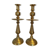 Pair of brass candlesticks