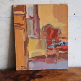 Bergère oil on panel Jean legros