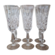 Set of 6 hand-cut crystal champagne flutes