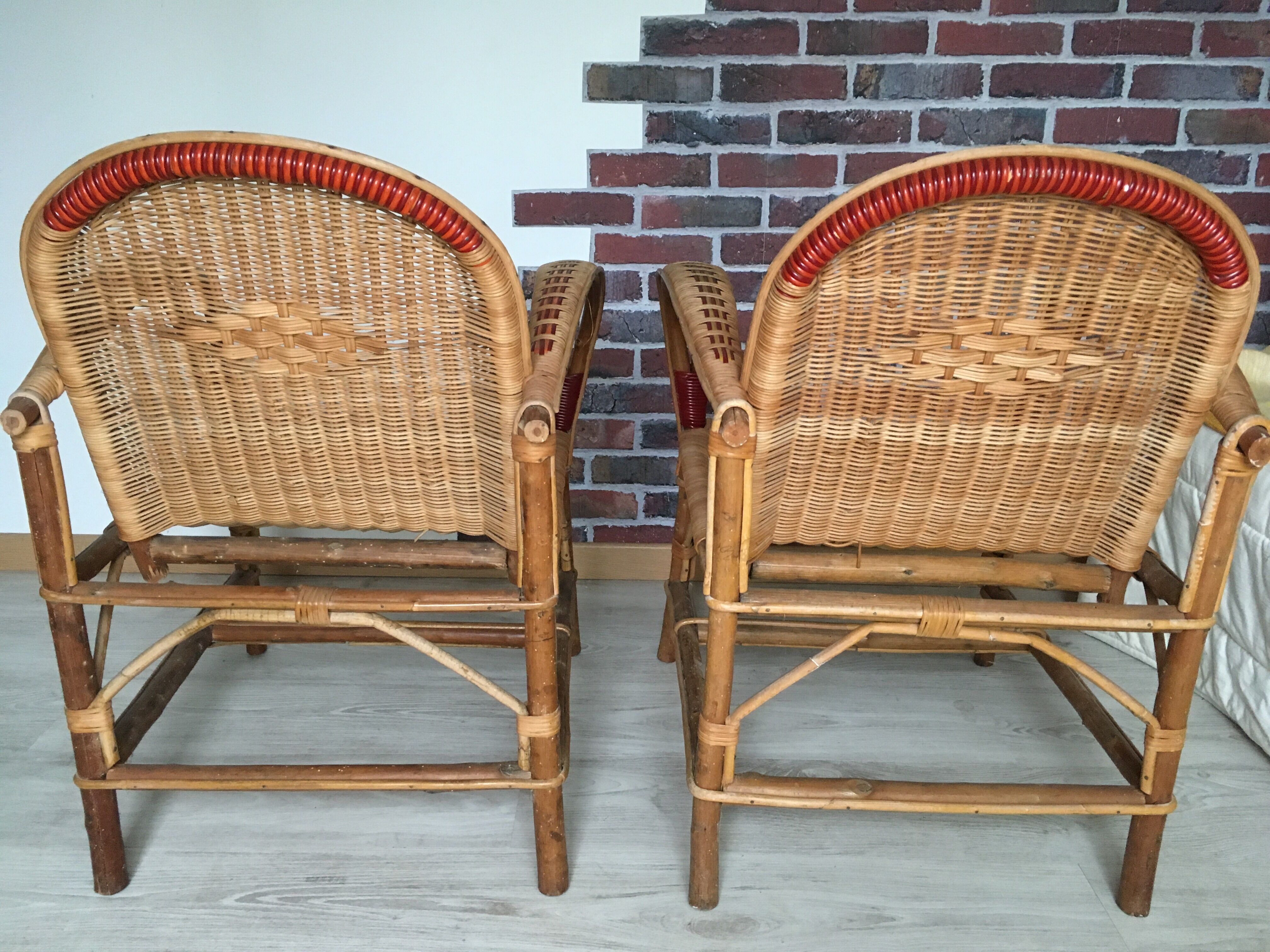 Pair of rattan chairs