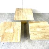Vintage travertine nesting tables or side tables, 1970s