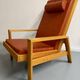Ensemble salon en pin 3 fauteuils lounge et table design scandinave 70