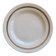 Round vintage ivory earthenware serving dish with double gold trim.