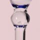 Cobalt blue patterned stem glass and frosted glass, 10x24cm