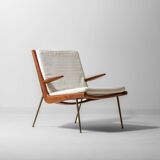 Minimalist 'Boomerang' lounge chair by Peter Hvidt & Orla Møgaard, Denmark
