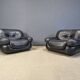 Set of black leather lounge chairs by Sapporo for Mobil Girgi, 1970s