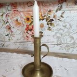 Brass push candle holder high handle