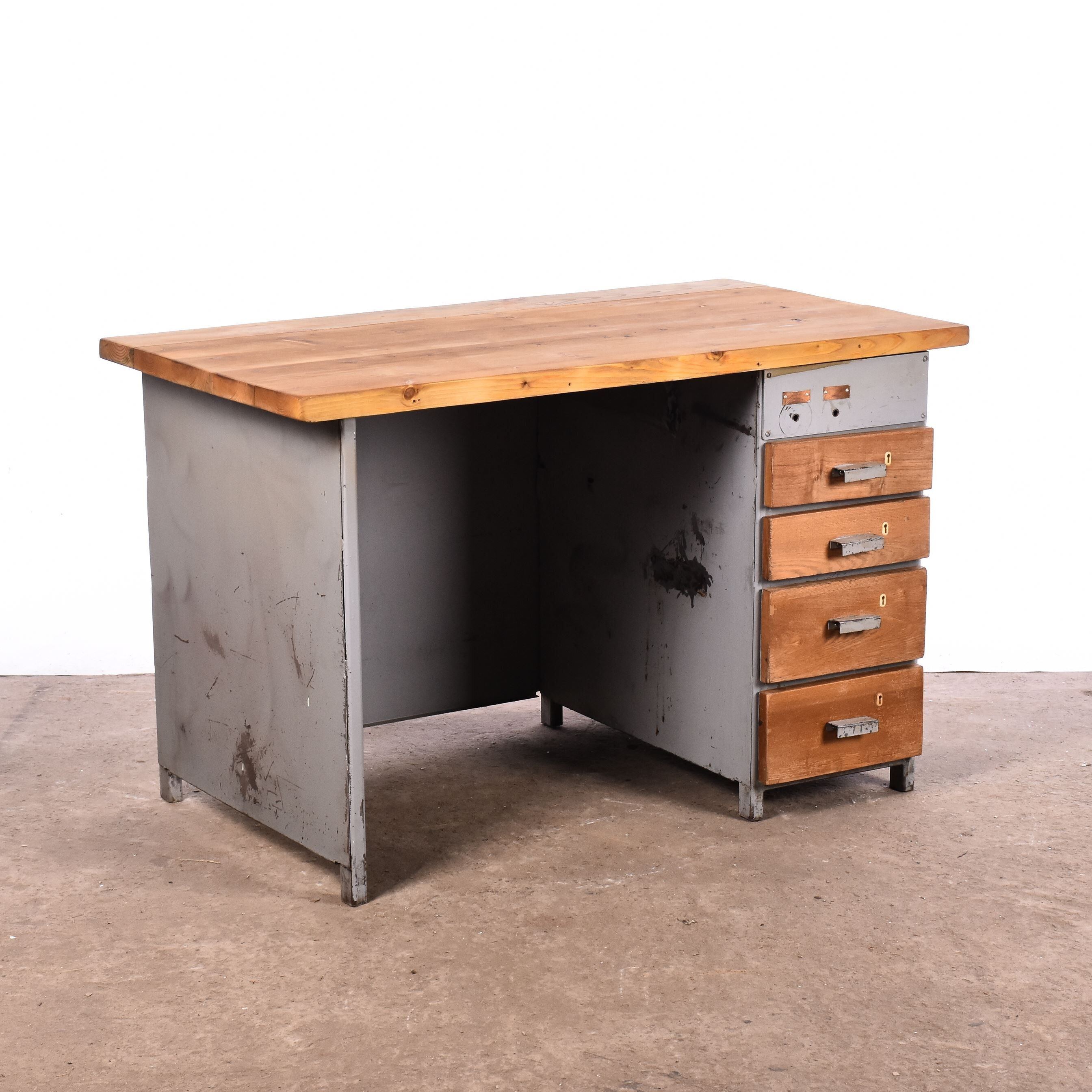 Vintage metal workbench