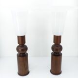 Pair of Scandinavian pine table lamps by Uno Kristiansson for Luxus