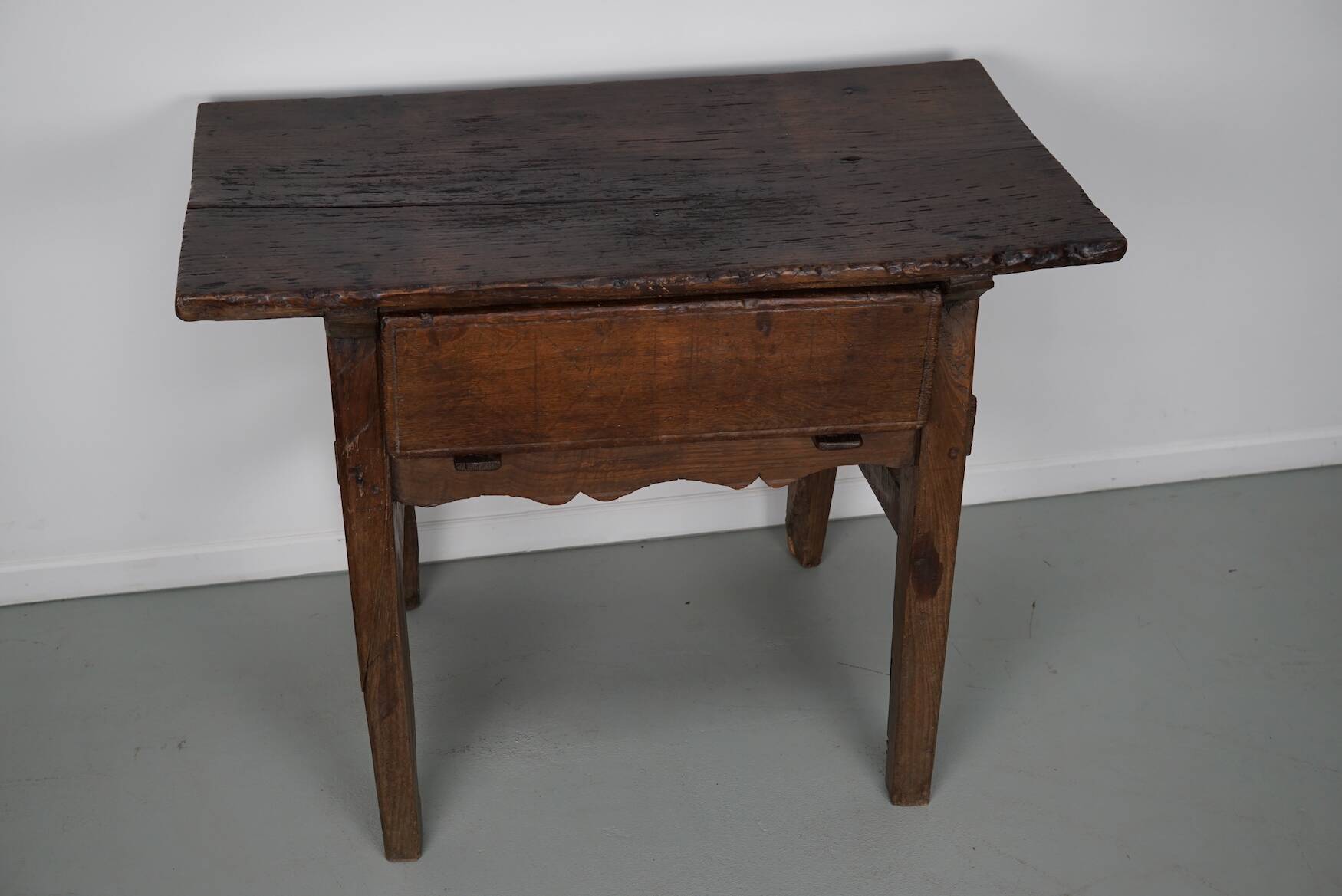 Antique Spanish Rustic Chestnut Side Table/Console, 18th Century