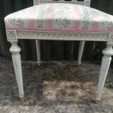 Series of 4 patinated Louis XVI style chairs