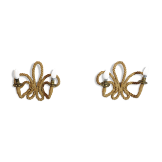 Pair of braided rope sconces, 1950/1960