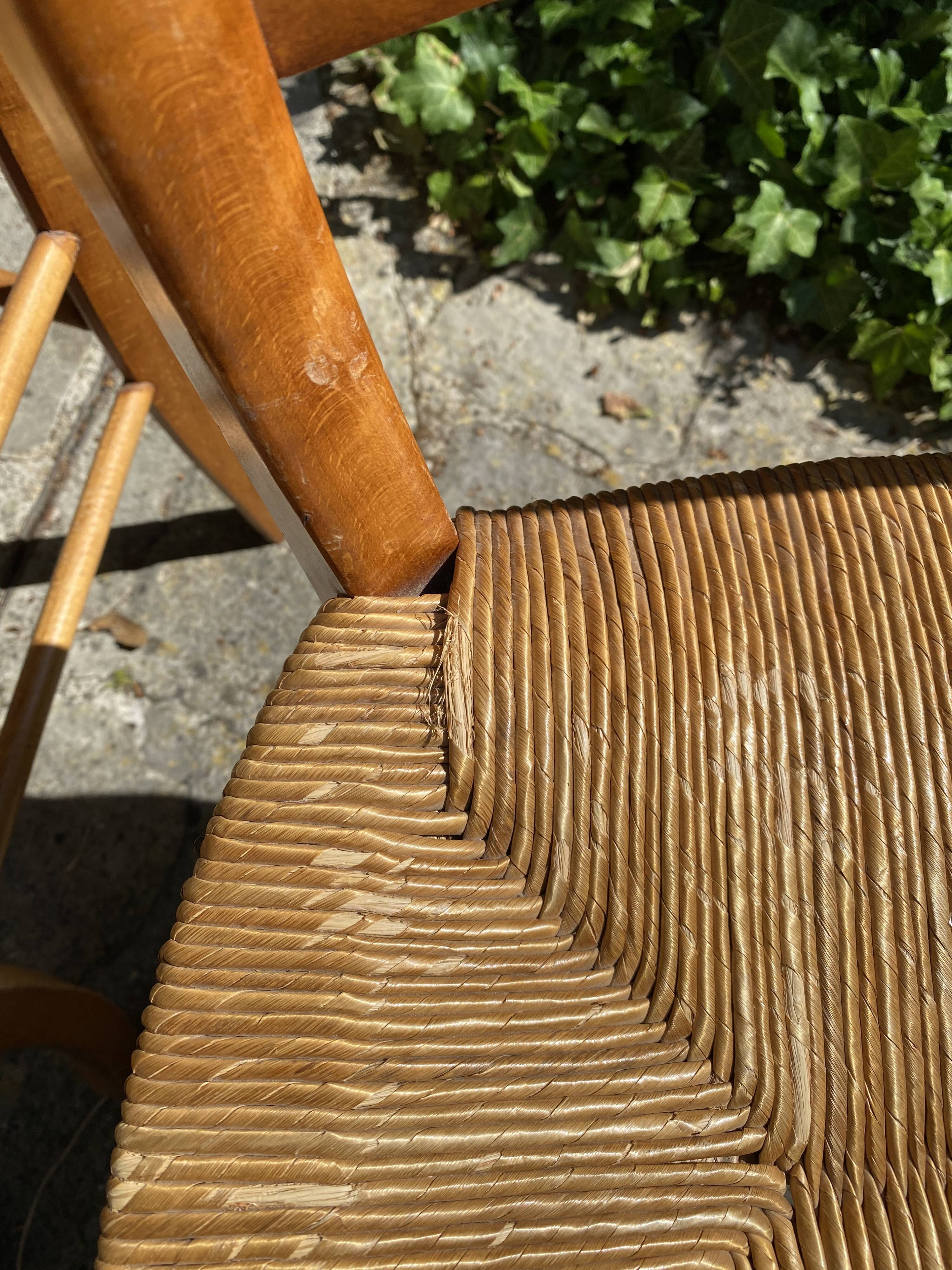Set de 6 chaises en paille