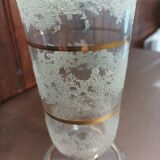 Art Deco vase in white and gilded granite glass