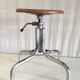 Tabouret industriel en métal et bois - années 50/60