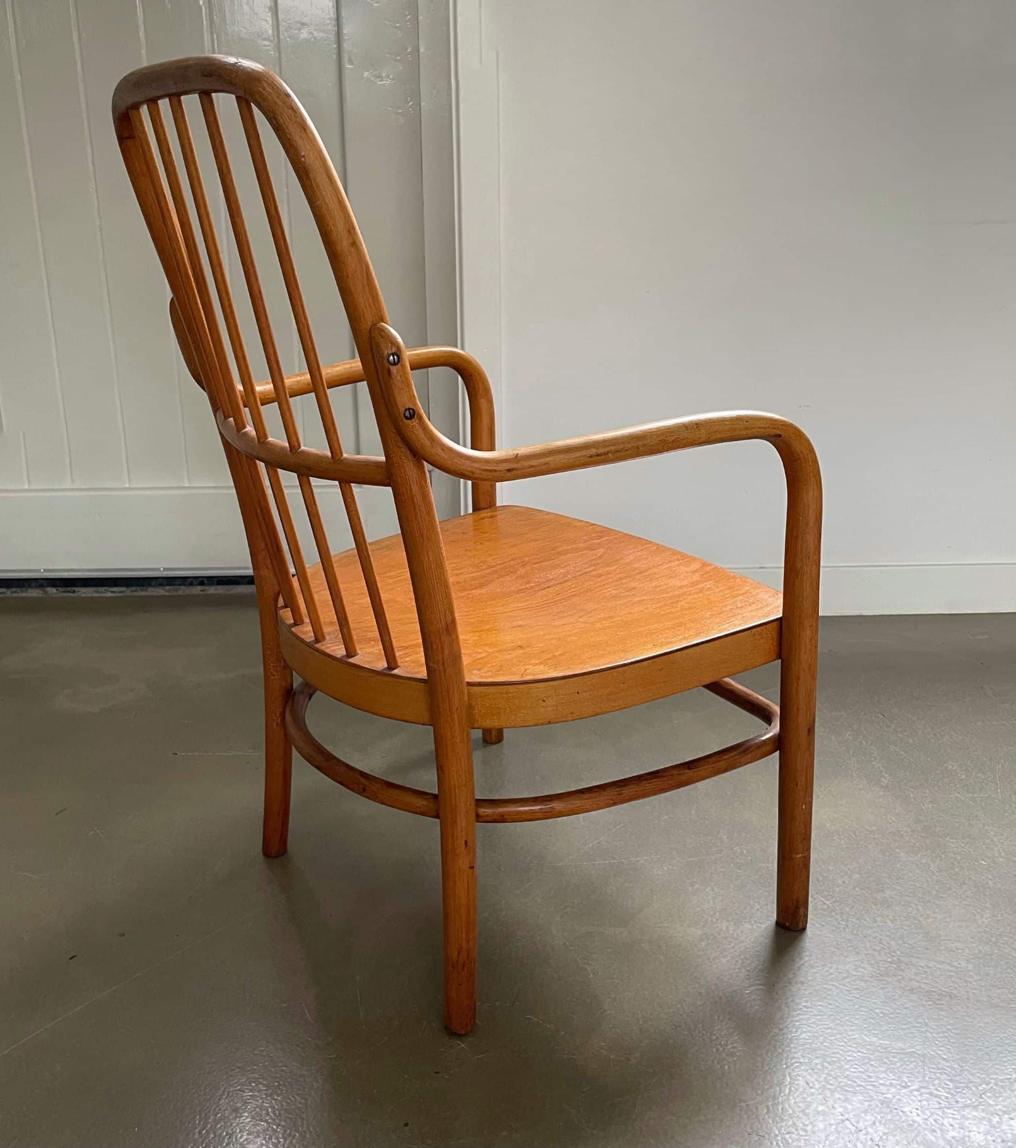 Bentwood armchair model A63-F, design Josef Frank for Thonet, 1930s, Austria