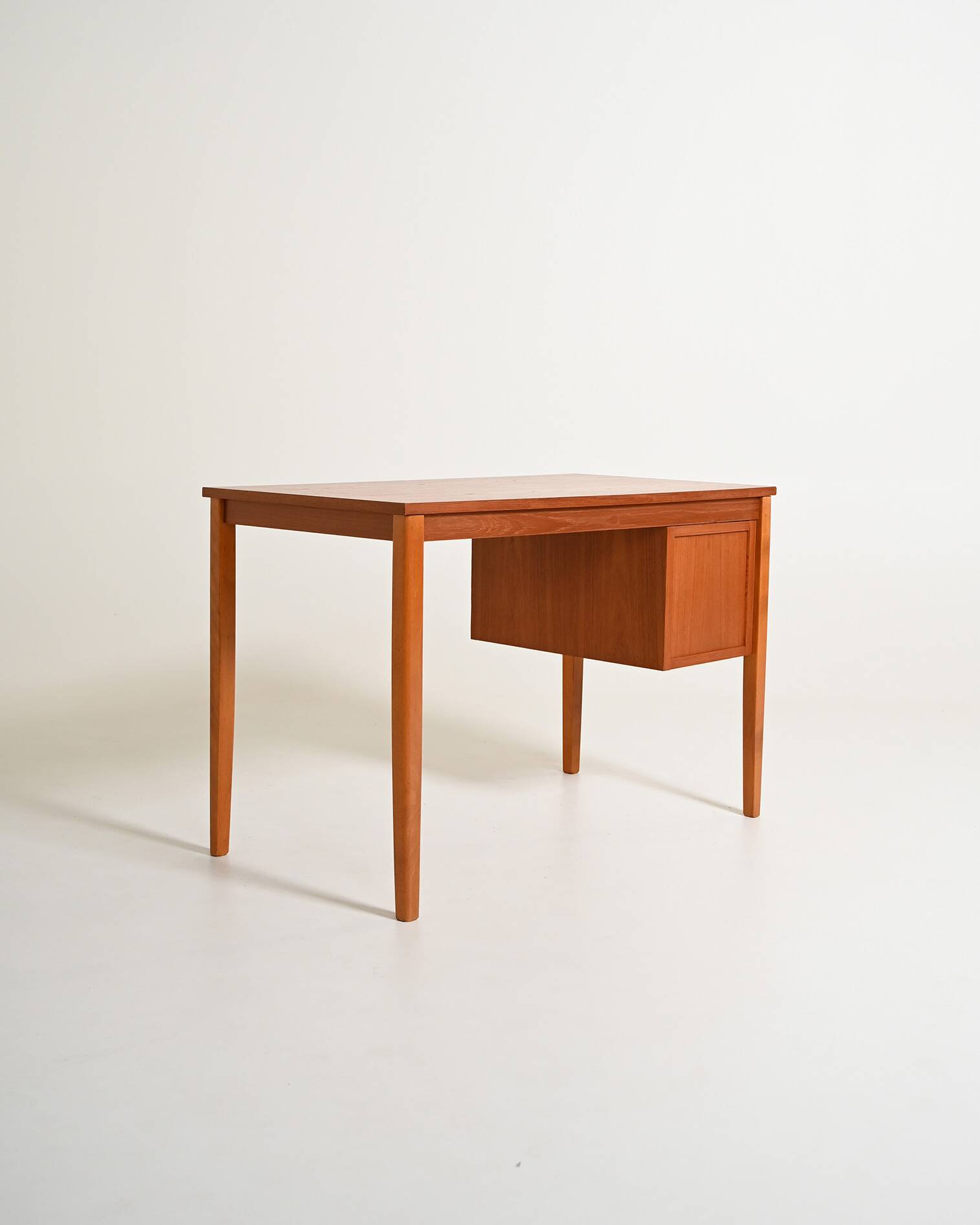 Scandinavian teak desk with sliding drawers, 1960s