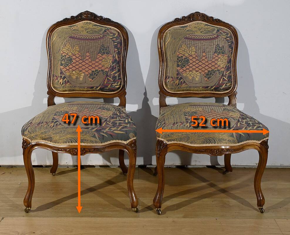 Louis XV style living room in walnut – 1920