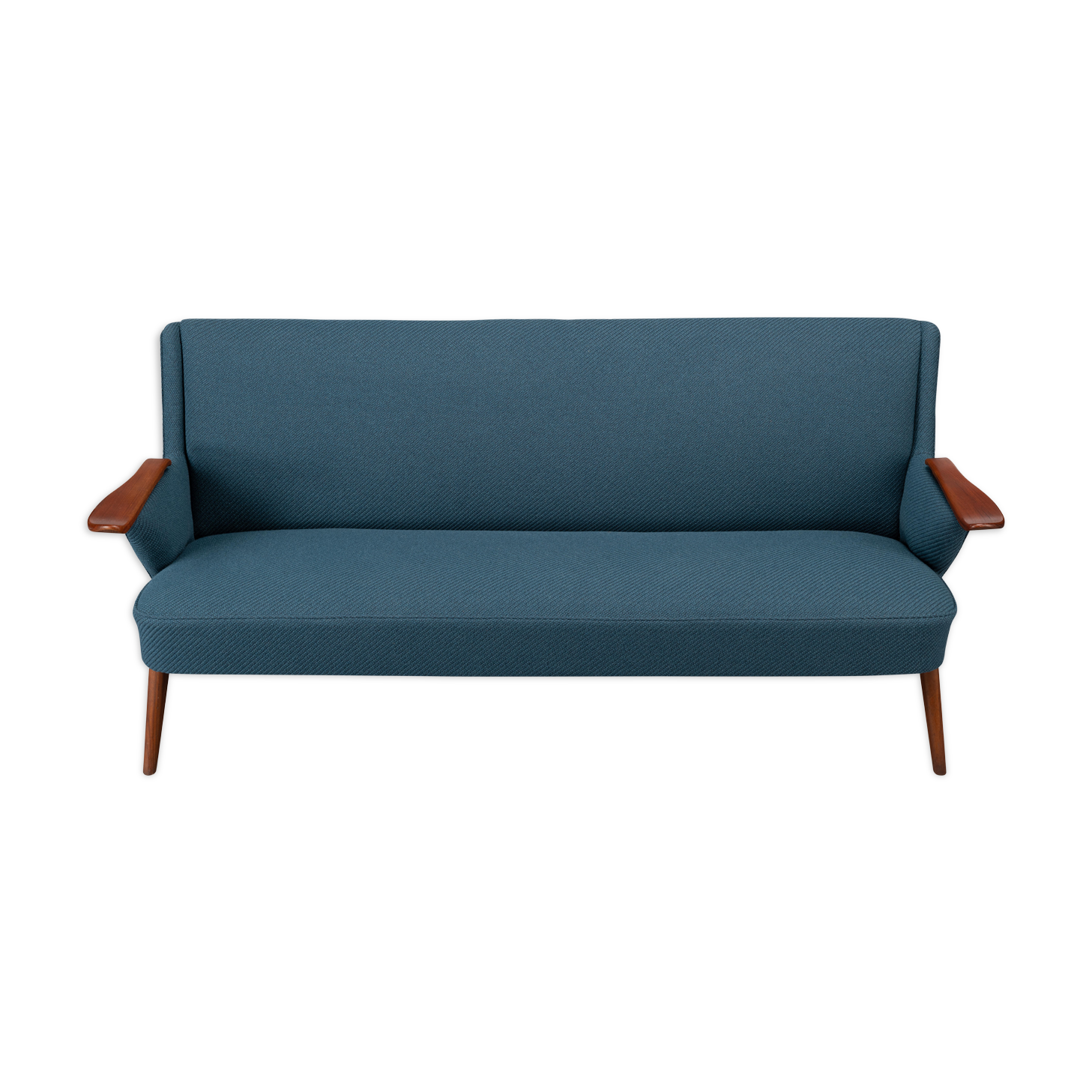 Danish reupholstered blue sofa by Johannes Andersen for CFC Silkeborg, 1960s