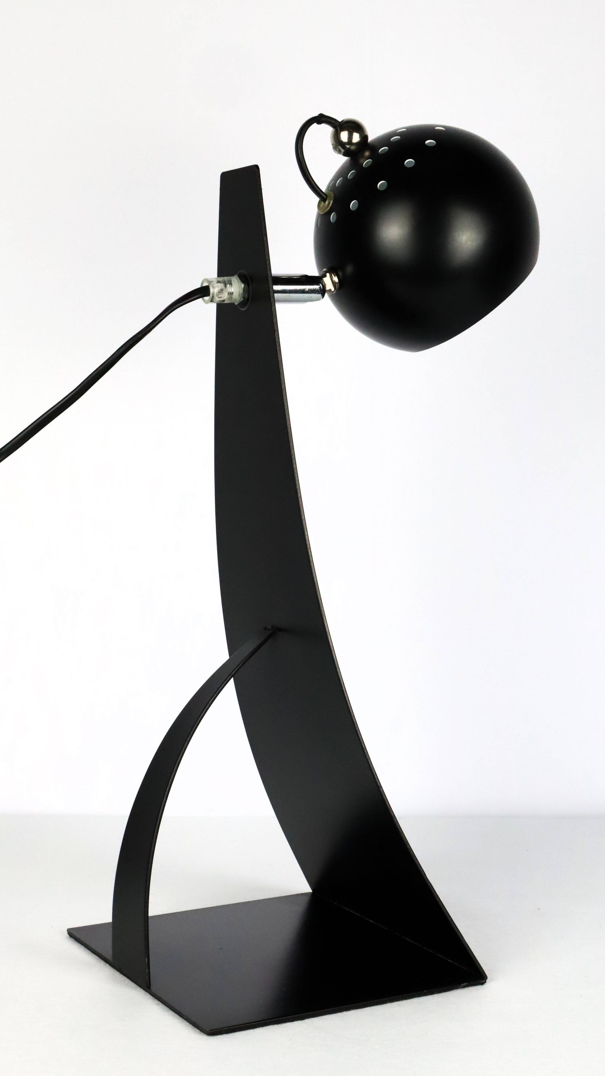 Brilliant black metal house lamp 1990