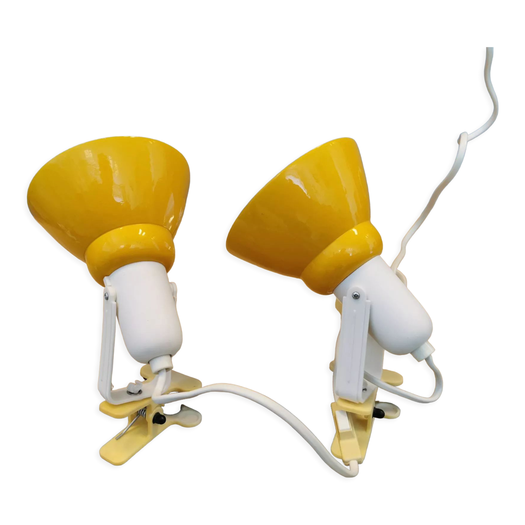 Two vintage Ikea, shelf/rack/clip lamps