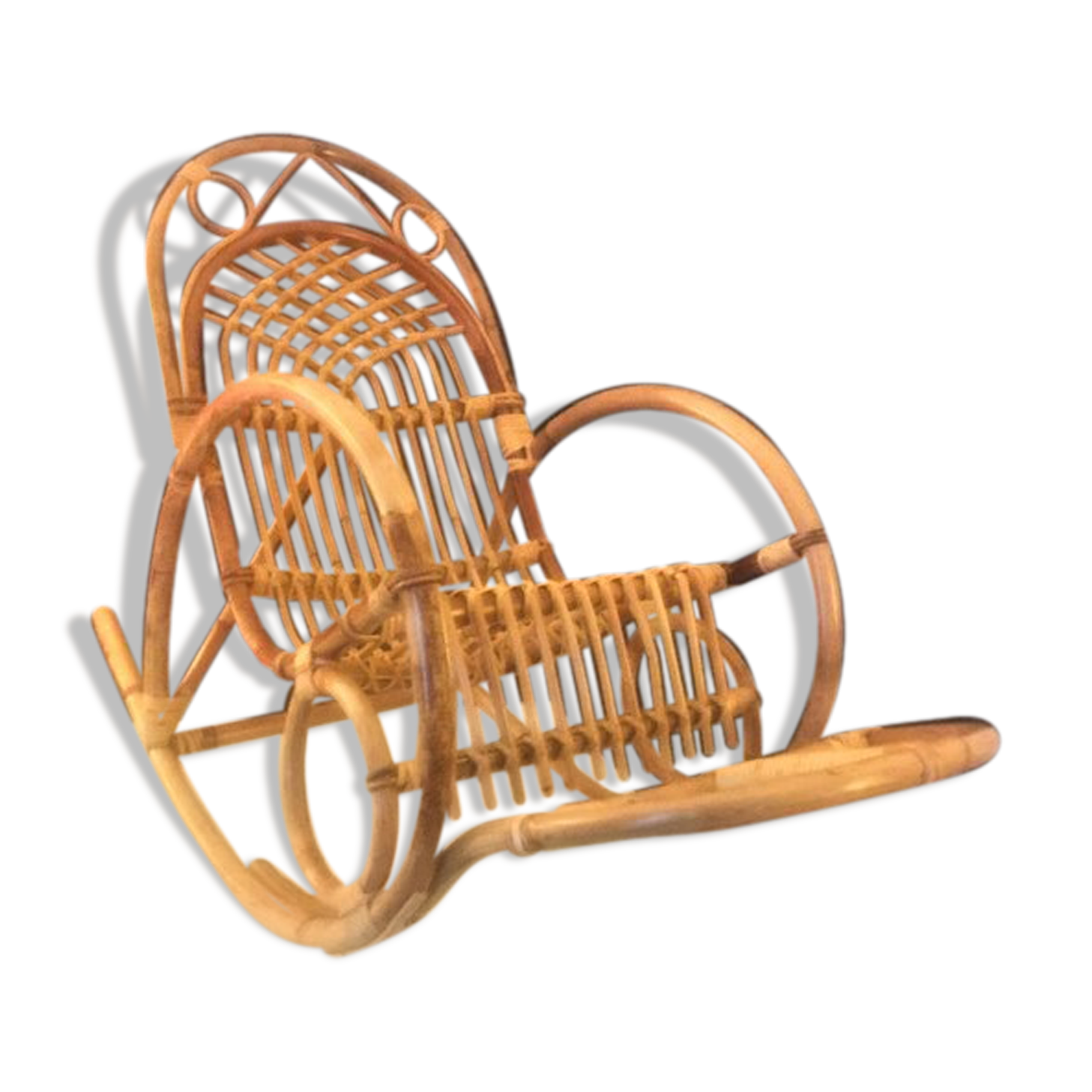 Rocking-chair child rattan with footrest