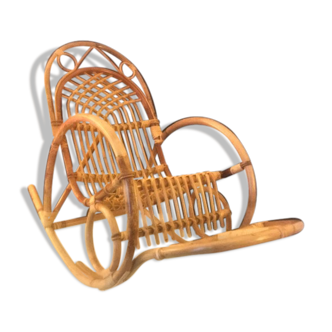 Rocking-chair child rattan with footrest