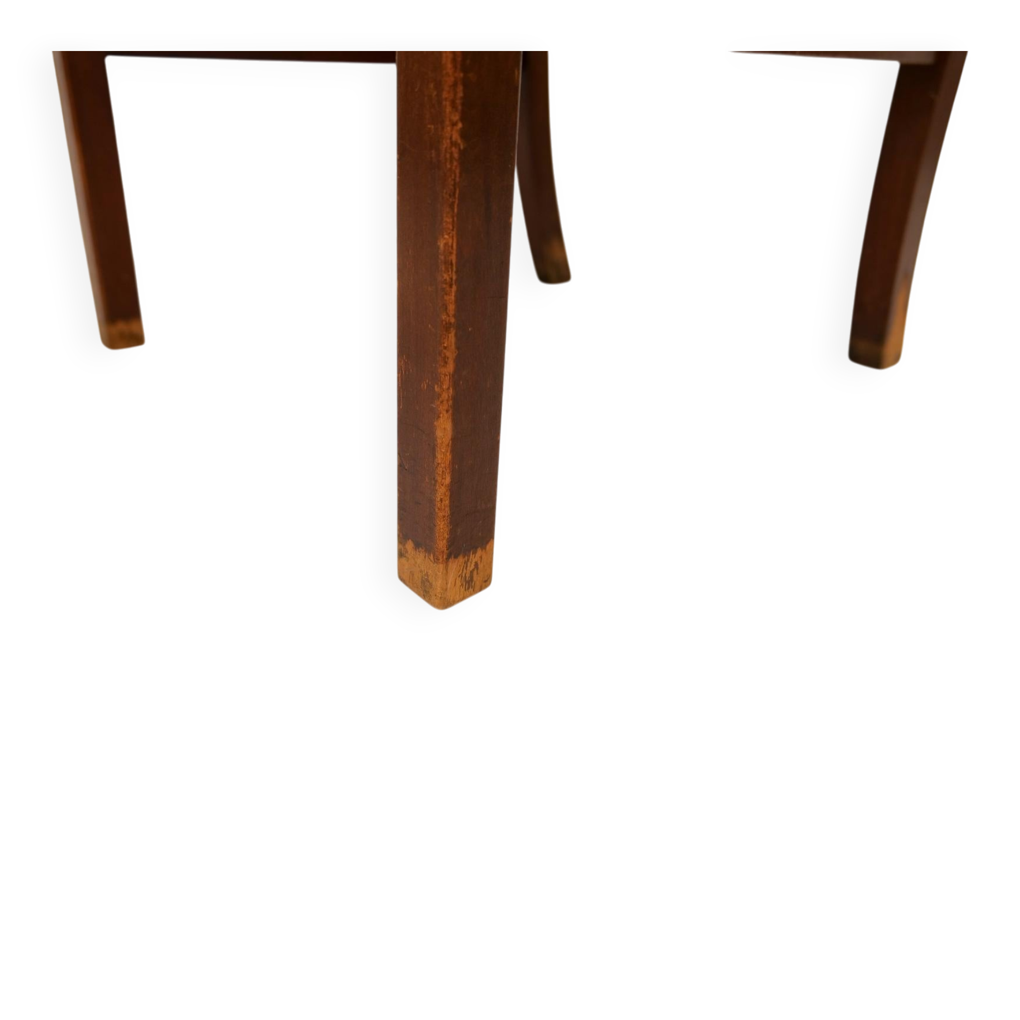 Mid-century armchair by Ole Wanscher for Fritz Hansen, stained beech and leather.