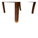 Mid-century armchair by Ole Wanscher for Fritz Hansen, stained beech and leather.