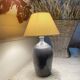 Ceramic lamp, 2 M fabric cable, cotton lampshade