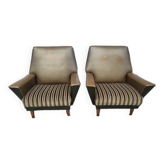 paire de fauteuils design reck a billy par medal belgium 1950 en skyl