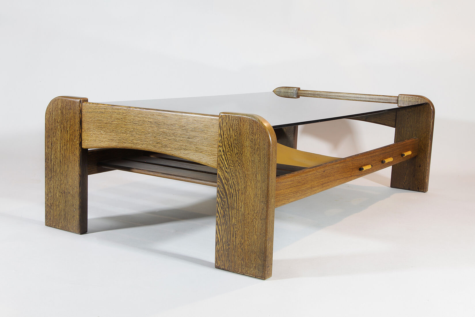 Percival Laver Vintage Wenge Glass Lectuur Holder Coffee Table, 70s