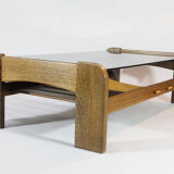 Percival Laver Vintage Wenge Glass Lectuur Holder Coffee Table, 70s