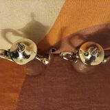 Set of 2 silver metal pourers punched and numbered