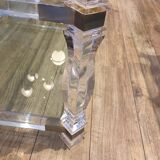 Glass and plexiglass coffee table