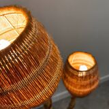 Louis Sognot rattan and wicker floor lamp, France, 1960s